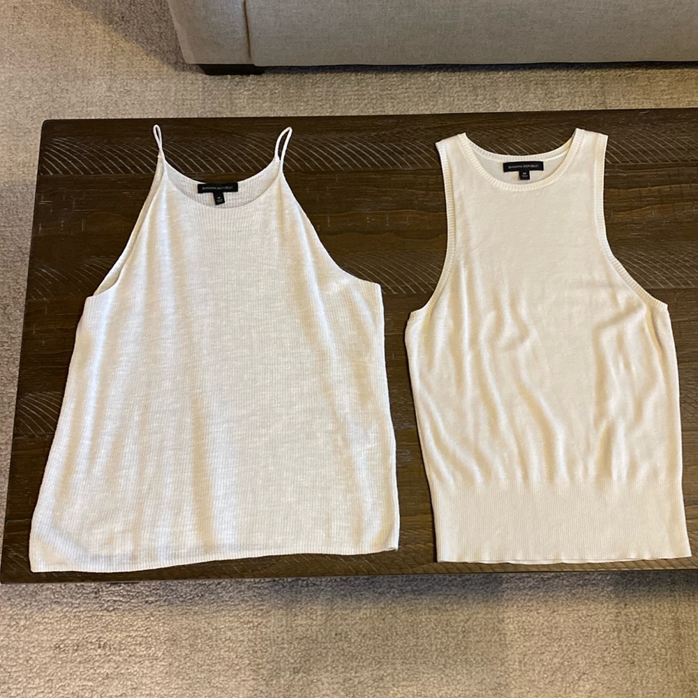 Banana Republic Sleeveless White Sweater Bundle -Size M